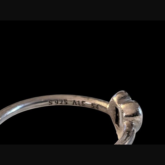 Pandora 14k S925 Sterling Silver Size 54 Golden Heart Two Tone Ring - Picture 7 of 16